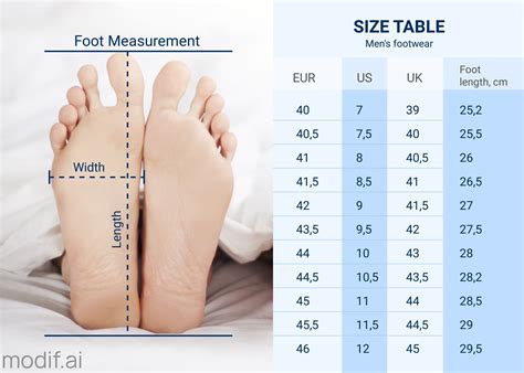 end clothing shoe size chart